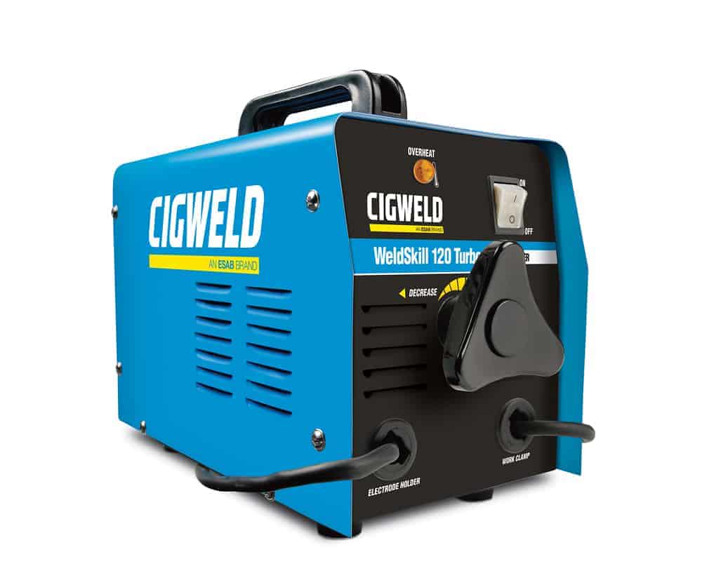 Image presents CIGWELD WELDSKILL 120 TURBO ARC WELDER STICK MMAW PLANT + HAMMER + LENS W1002000