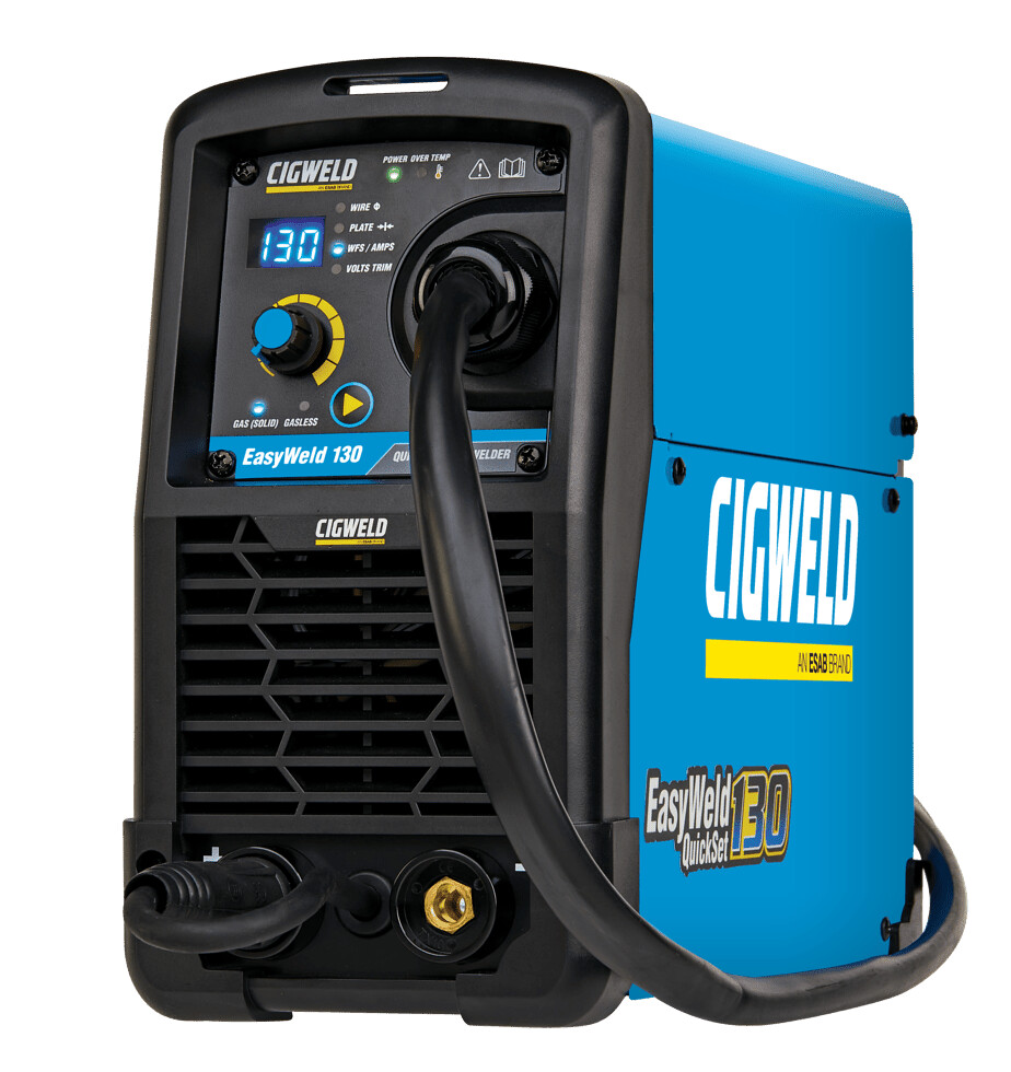 Image presents CIGWELD EASYWELD 130 - WELDER + HELMET + GLOVES + CONSUMABLES EASY WELD W1201130