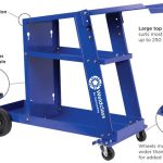 Image presents WELDCLASS T100 WELDING TROLLEY, WELDER CART, GAS BOTTLE CHAINS, 50KG WC-06235