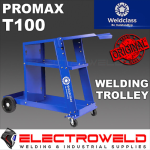 Image presents WELDCLASS T100 WELDING TROLLEY, WELDER CART, GAS BOTTLE CHAINS, 50KG WC-06235