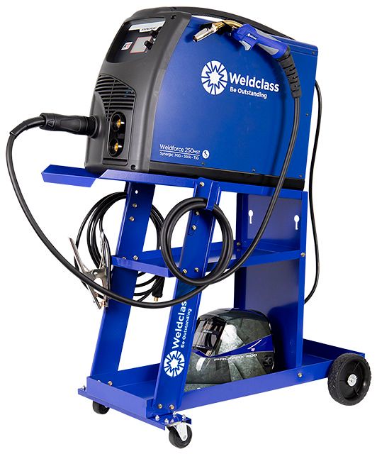 Image presents WELDCLASS T100 WELDING TROLLEY, WELDER CART, GAS BOTTLE CHAINS, 50KG WC-06235