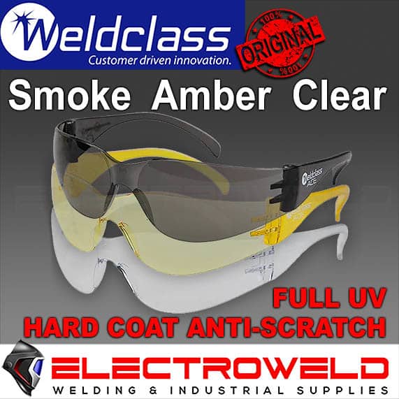 Image presents 1 Pair X Weldclass Ace Safety Glasses - Smoked, 7-acs