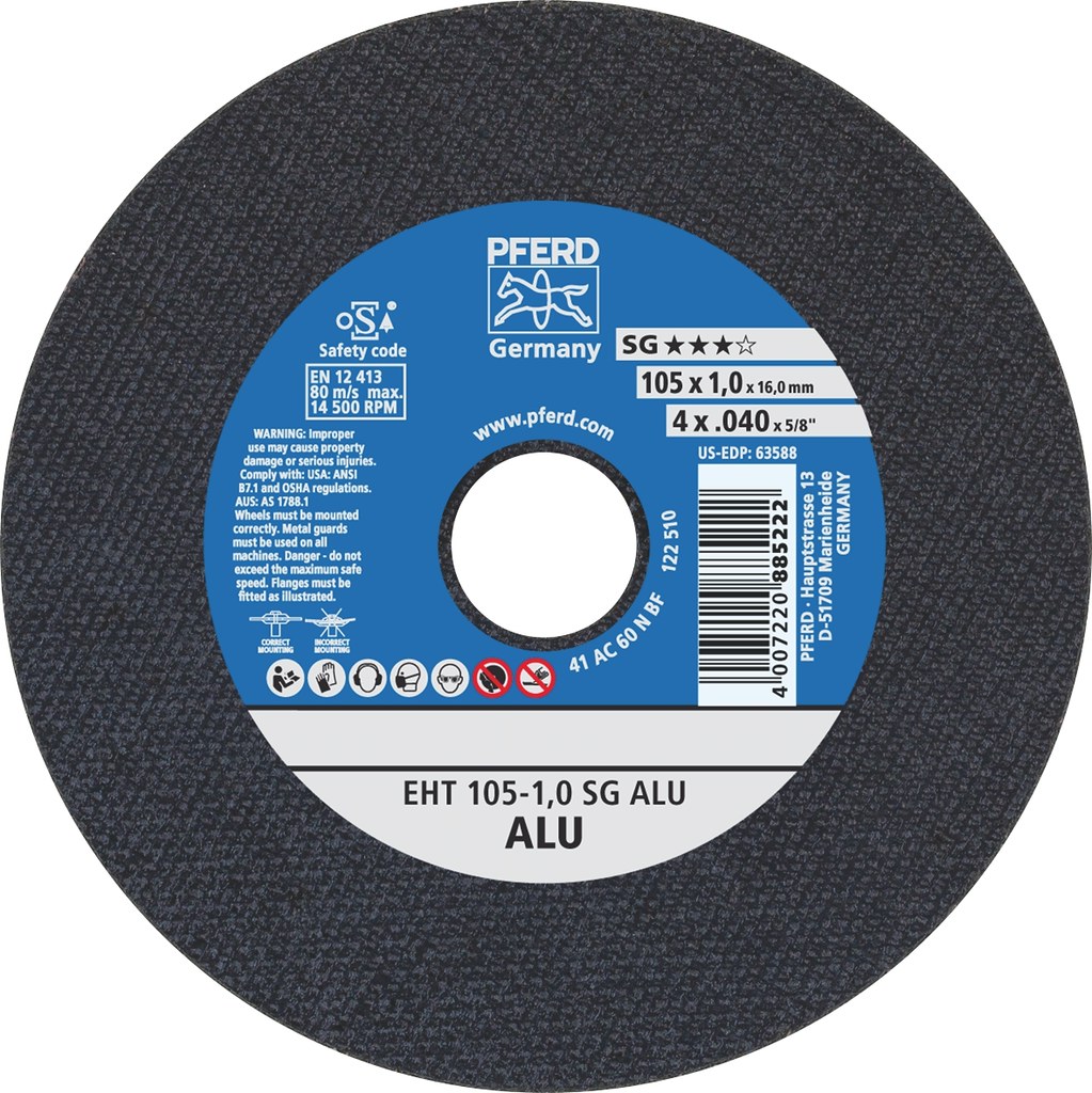 image presents Pferd 100mm 4" Aluminium Cutting Discs For Angle Grinder (4)