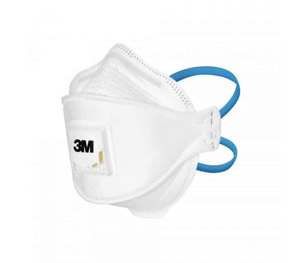 Image presents 10x 3M Valved Respirators P2 Flat Fold Reusable Paint Dust Flu Aura 9322A+ - 1