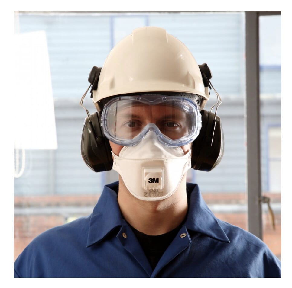 Image presents 10x 3M Valved Respirators P2 Flat Fold Reusable Paint Dust Flu Aura 9322A+ - 3