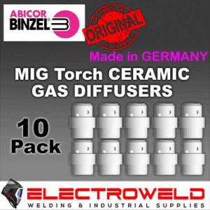 Image presents 10x Genuine Binzel MB24 KD MIG Ceramic Gas Diffuser 20mm Welding Torch, 012.0183