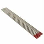 Image presents 10x Unimig WT20 Thoriated Tungsten Electrodes Steel Stainless Welding Red - 1.6mm - 2