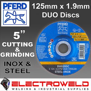 image presents 125mm 5" Pferd Duodiscs - Cutting & Grinding Discs - All Steel