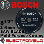 image presents Bosch 216mm 8.5" Tct Circular Saw Blade Aluminium Epoxy Plastic Mdf Cutting Disc