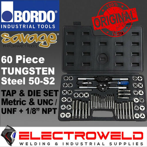 Image presents Bordo Savage *60pce Tap And Die Set* Metric And Imperial, Sae Tungsten Steel Unc/unf - 50-s2