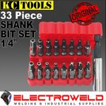 Image presents KC Tools 33 Piece 1/4" Shank Driver Drill Bit Set Socket Screwdriver Hex Star