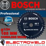 image presents Bosch 165mm 6.5" 40t Circular Saw Blade, Blue Wood Plywood Mdf Cutting Disc