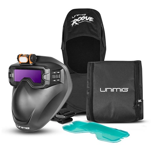 UNIMIG ELITE VISION *AUTO DARKENING WELDING GOGGLES + HOOD* MIG TIG PLASMA MASK