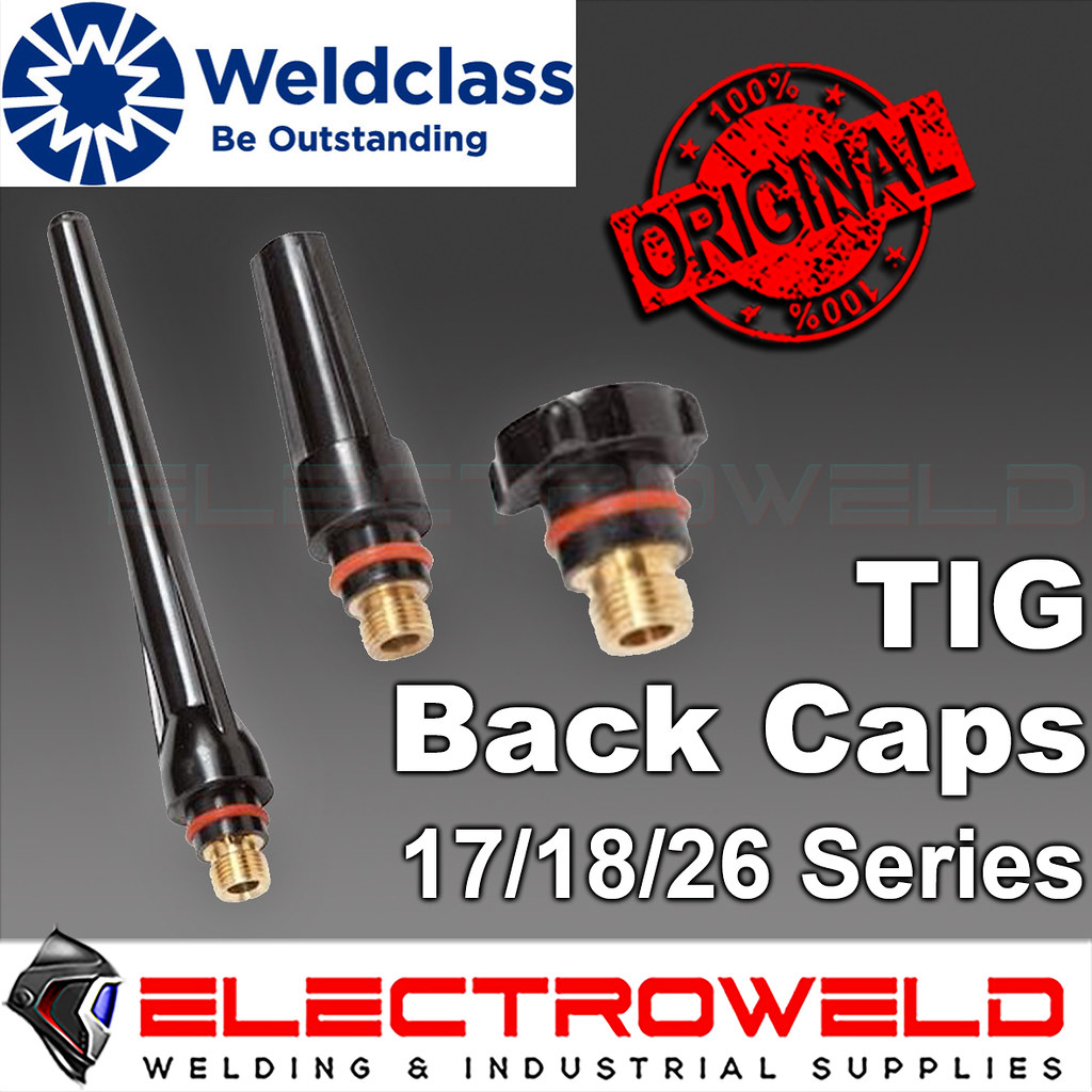 Image presents 2 X Weldclass TIG Welding Torch Back Cap - Long - Short - Medium - For 17v 18v 26v 17 26 Series