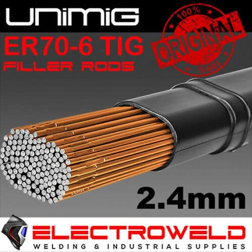 Image presents 2.4mm Filler Rods ER70S-6 Unimig TIG Mild Carbon Steel Welding Wire Sticks - 5kg - 1