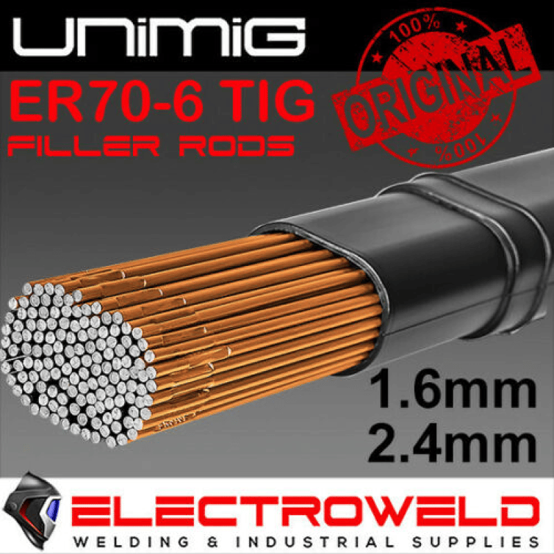 Image presents 2.4mm Filler Rods ER70S-6 Unimig TIG Mild Carbon Steel Welding Wire Sticks - 5kg