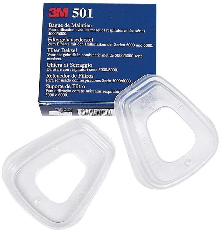 Image presents 2x 3M 501 Filter Retainers 5925 5935 For Cartridge 6000 Clip On Respirator - 5