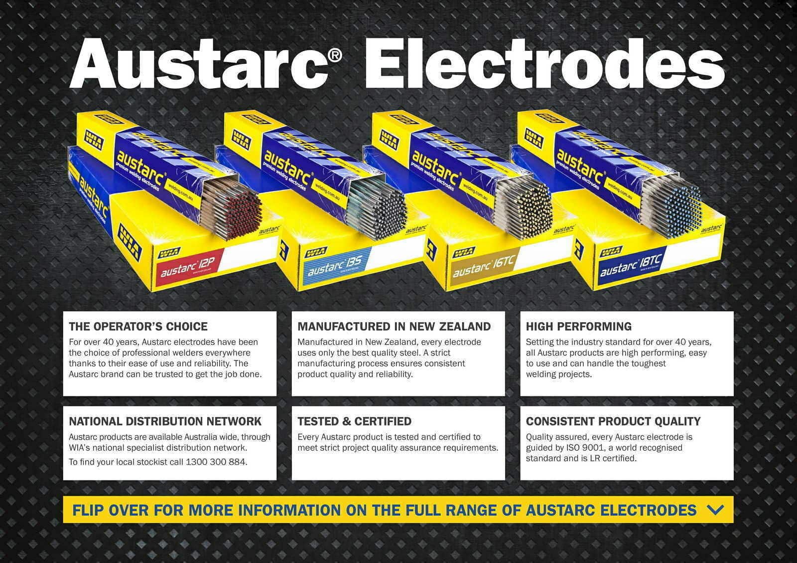 Image presents 3.2mm WIA Austarc 16TC Low Hydrogen Welding Arc Electrodes - 5kg - 6