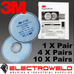 Image presents 3M 2128 P2 Filters For Welding / Paint / Gas / Odour / Flu / Smoke - Suits 6000 / 7000 Series Respirators