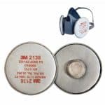 Image presents 3M 2138 P2 GP3 Filters For Welding , Paint , Gas , Odour , Flu , Smoke - Suits 6000 , 7000 Series Respirators - 4