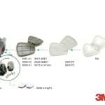 Image presents 3M 6000 Half Face Respirator Mask + 2128 GP2 Filters, Welding , Smoke , Paint , Gas - Medium - 5