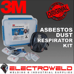 Image presents 3M Asbestos Full Face Respirator Kit +2x 6035 Filters P2 P3 Gas Fumes Paint 6000 - 6835