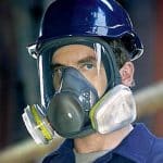 Image presents 3M Asbestos Full Face Respirator Kit +2x 6035 Filters P2 P3 Gas Fumes Paint 6000 - 6835 - 4