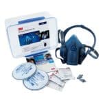 Image presents 3M P2 Respirator Starter Kit 7500 Half Face Mask + 2128 Filters, Welding , Gas , Flu , Smoke - 7528 - 1