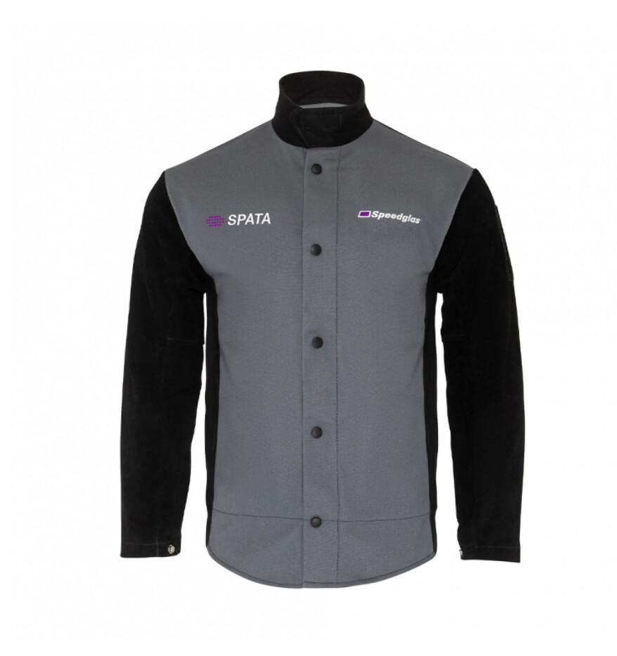 Image presents 3M SPEEDGLAS SPATA WELDING JACKET, LEATHER SLEEVES ARMS, HEAT FLAME RESISTANT - 954201