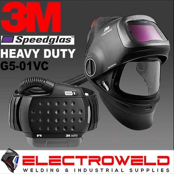 Image presents 3M Speedglas G5-01 Respiratory Welding Helmet - Heavy Duty Adflo Air Papr G5-01vc