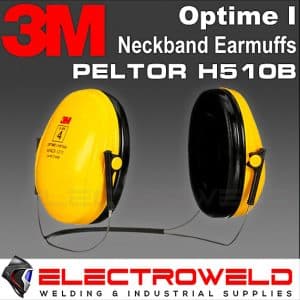 Image presents 3m H510b Peltor Neckband Earmuffs Optime 1 Ear Muff Hearing Protection Neck Band