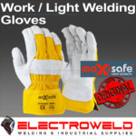 Image presents 4 X Pairs Maxisafe XL Work Gloves, Leather - GLE147