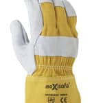 Image presents 4 X Pairs Maxisafe XL Work Gloves, Leather - GLE147 - 4