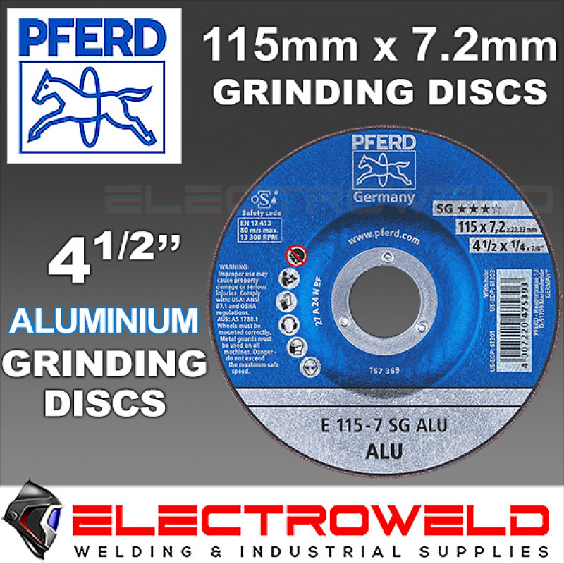 image presents Pferd 115mm 4.5" Aluminium Grinding Wheels - Depressed Centre