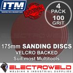 Image presents 4X 175MM HOOK AND LOOP VELCRO SANDING DISCS PADS, SUITS MULTITOOL PO362 PO364 BENCH GRINDER - TM408-012