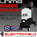 Image presents Unimig Razor 320 Acdc Water Cooler Trolley Cart - Jrtig320trolley