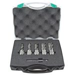 image presents 5X Holemaker Annular Cutter Set + Pin, Drill Bit Metric 14,16,18,20,22 Mm Asset-A-2