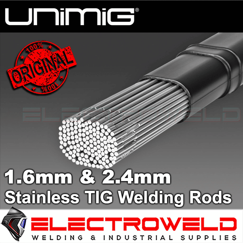 Image presents 5kg X Unimig 308L/309L Tig Filler Rods, Stainless Steel Welding Electrodes - 1.6mm / 2.4mm