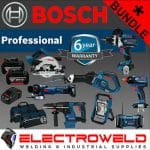 Image presents 8 PIECE BOSCH KIT -18V CORDLESS BRUSHLESS 5AH HAMMERDRILLS AWDRIVER5 GRINDER 7