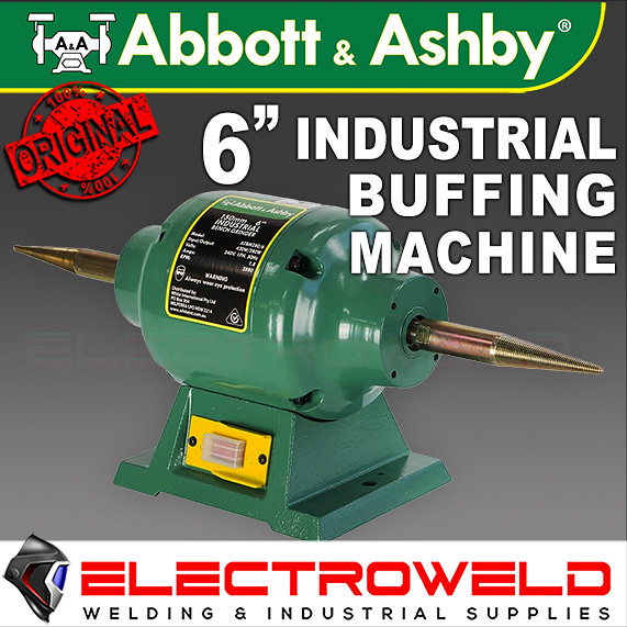 Image presents ABBOTT & ASHBY 6" 150MM BUFFING MACHINE BENCH GRINDER JEWELLERY BUFFER POLISHER