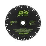 image presents AUSTSAW RAPTOR 230MM 9" DIAMOND CUTTING BLADE, DEMOLITION CONCRETE MASONRY DISC - AUDIA235RESQ