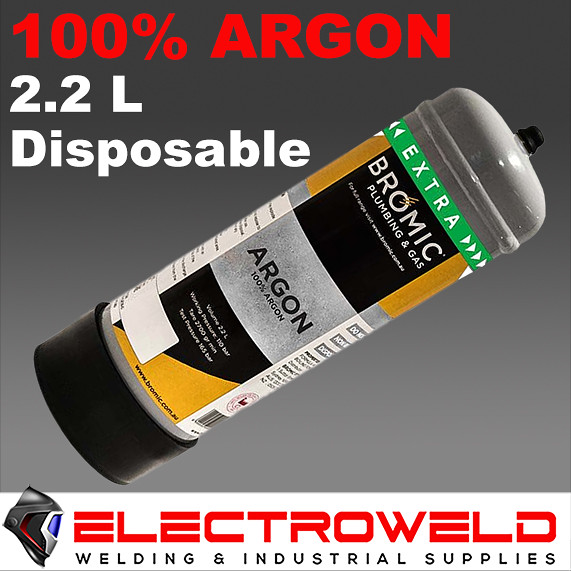 Image presents Argon Gas Welding Bundle *2 X Disposable Bottle 2.2l + Bromic Regulator + Hose* (2)