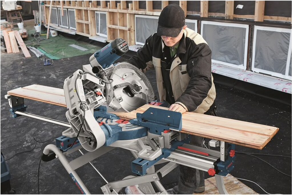 Image presents BOSCH 12 305MM MITRE SAW, SLIDING AXIAL GLIDE COMPOUND (0601B23640) - GCM 12 GDL 4