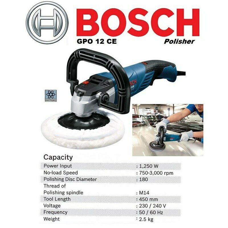 BOSCH 180MM 7 SANDER POLISHER BUFFER 1250W, METAL STEEL CAR VEHICLE - GPO 12 CE 7