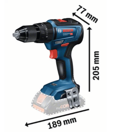 Image presents BOSCH 18V CORDLESS HAMMER DRILL BRUSHLESS MOTOR, GSB 18V-55 - SKIN