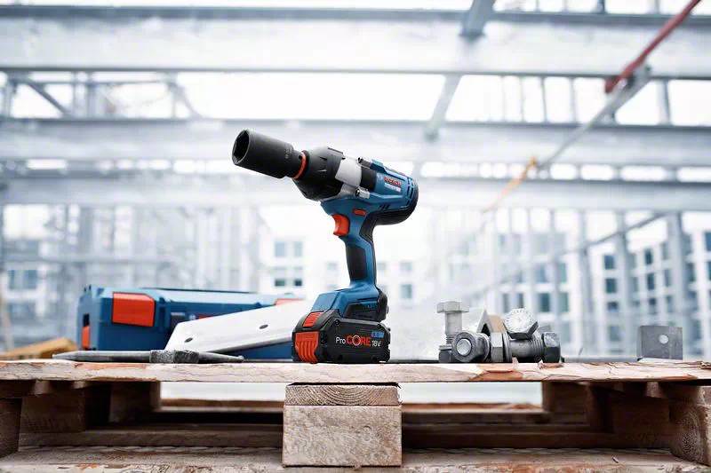 Image presents BOSCH 18V CORDLESS IMPACT WRENCH DRIVER, 34 BRUSHLESS GDS 18V-1050 H SKIN - WITH LBOXX 8