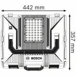 Image presents BOSCH 18V GLI PORTALED 238 L-BOXX & TORCH WORK LIGHT STORAGE BOX SPOT FLOODLIGHT