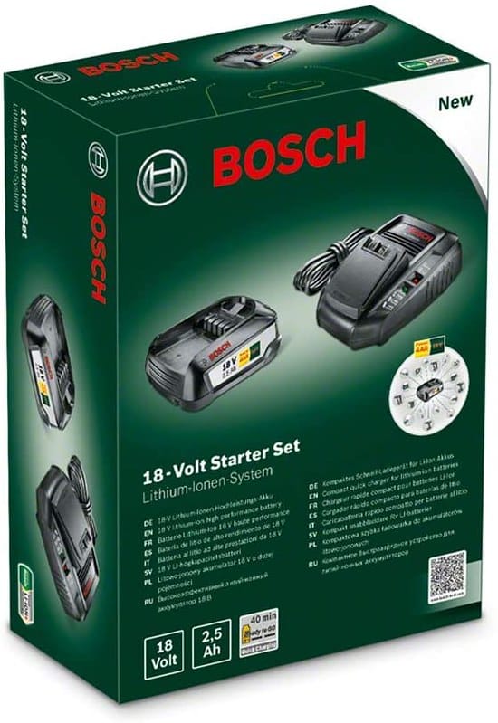 Image presents BOSCH 18v 2.5ah Lithium-ion Battery With Charger For Green Garden Power Tools 3