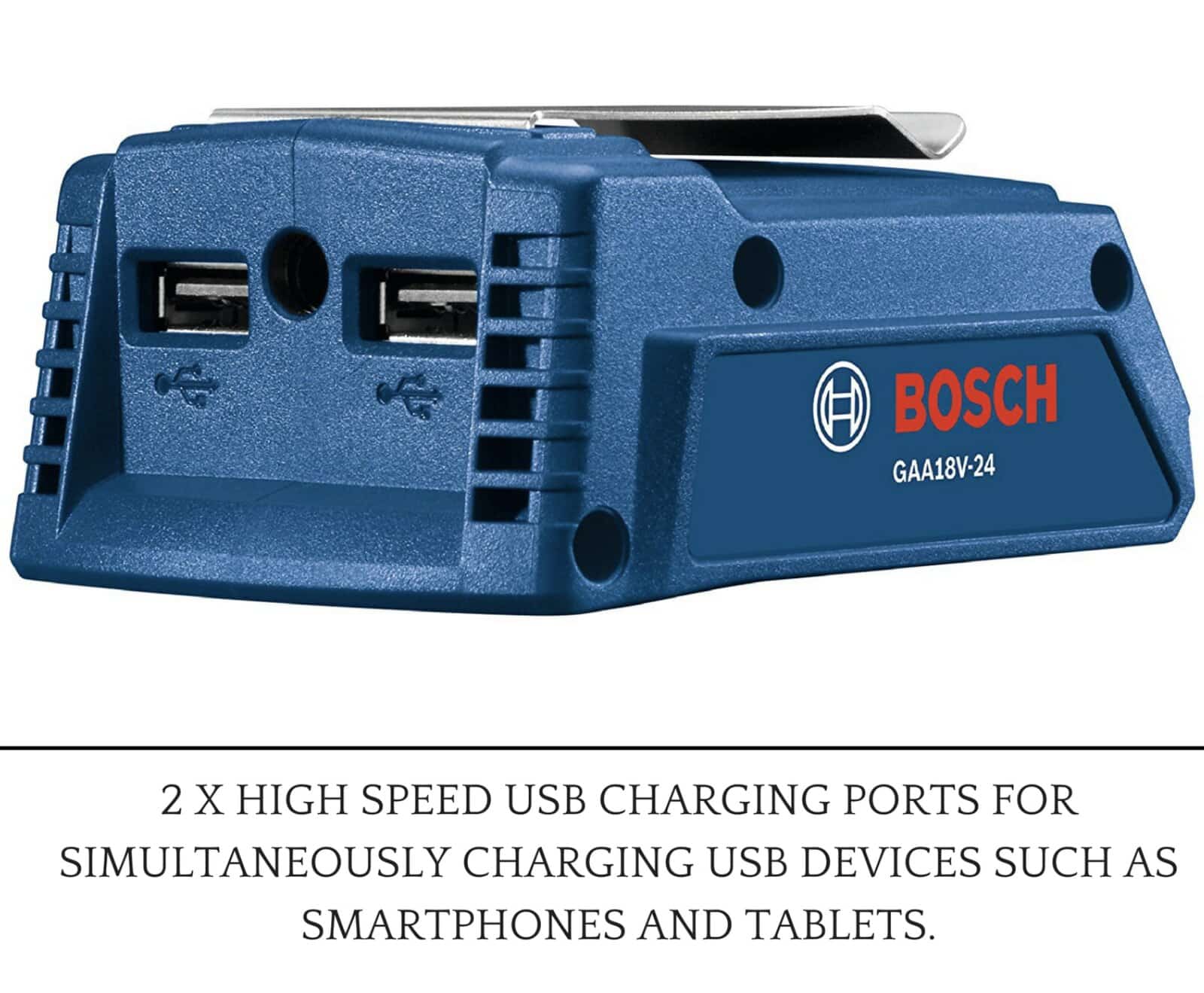 Image presents BOSCH 18v 2x Usb Adapter + Battery Charger Cordless Lion, Gaa 18v-24, 1600a00j61 3