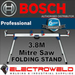 Image presents BOSCH 3.8M MITRE SAW STAND FOLDING LEG RAPID RELEASE WORK BENCH - GTA3800